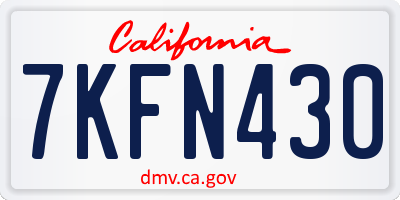 CA license plate 7KFN430