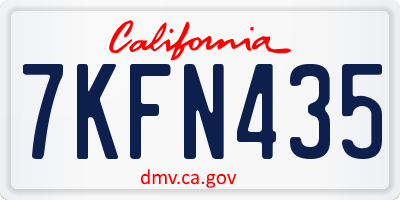 CA license plate 7KFN435