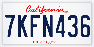 CA license plate 7KFN436