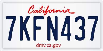 CA license plate 7KFN437