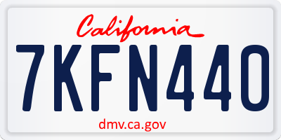 CA license plate 7KFN440