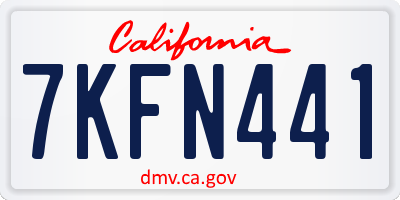 CA license plate 7KFN441