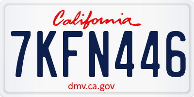 CA license plate 7KFN446