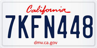 CA license plate 7KFN448