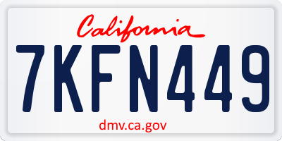 CA license plate 7KFN449