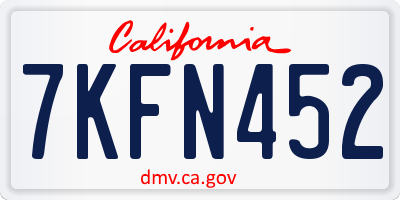 CA license plate 7KFN452