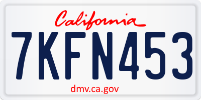 CA license plate 7KFN453