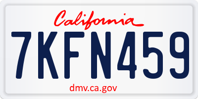 CA license plate 7KFN459
