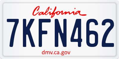 CA license plate 7KFN462