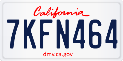 CA license plate 7KFN464