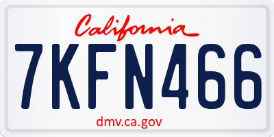 CA license plate 7KFN466