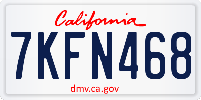 CA license plate 7KFN468