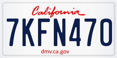 CA license plate 7KFN470