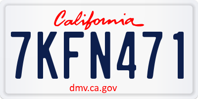 CA license plate 7KFN471