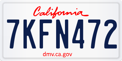 CA license plate 7KFN472