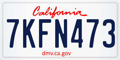 CA license plate 7KFN473