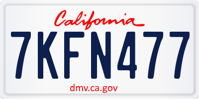 CA license plate 7KFN477