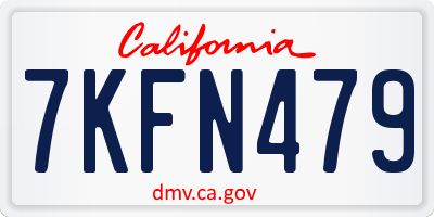 CA license plate 7KFN479