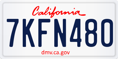 CA license plate 7KFN480