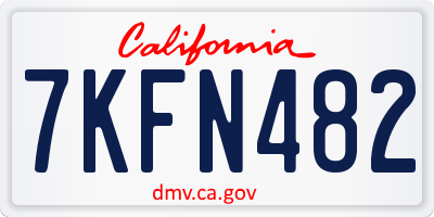 CA license plate 7KFN482