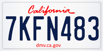 CA license plate 7KFN483