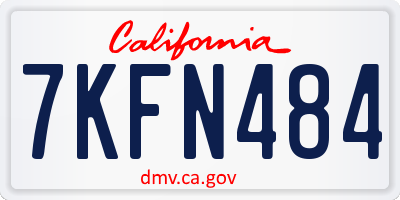 CA license plate 7KFN484