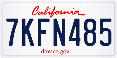 CA license plate 7KFN485
