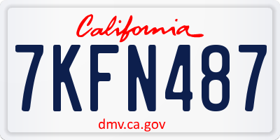 CA license plate 7KFN487