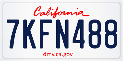 CA license plate 7KFN488