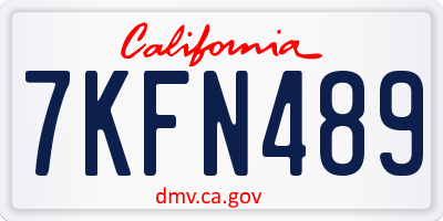 CA license plate 7KFN489