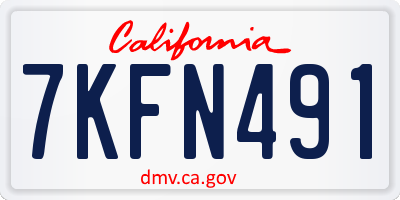 CA license plate 7KFN491