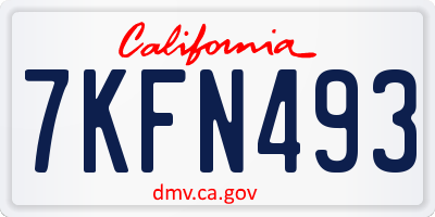 CA license plate 7KFN493