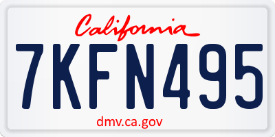 CA license plate 7KFN495