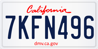 CA license plate 7KFN496