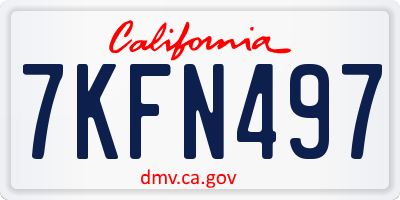 CA license plate 7KFN497