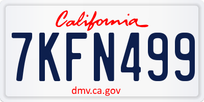 CA license plate 7KFN499