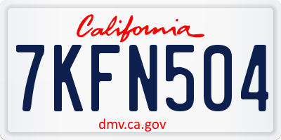 CA license plate 7KFN504