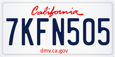 CA license plate 7KFN505