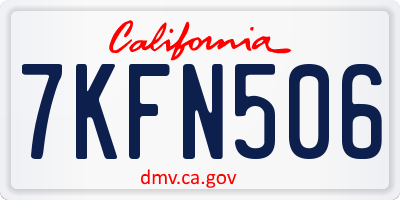 CA license plate 7KFN506
