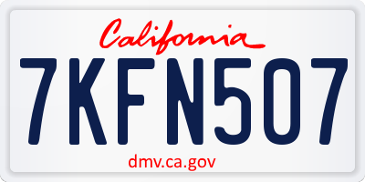 CA license plate 7KFN507