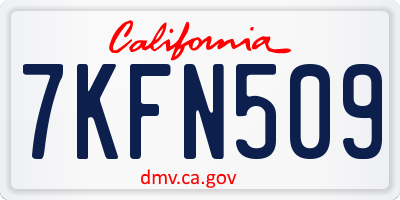 CA license plate 7KFN509