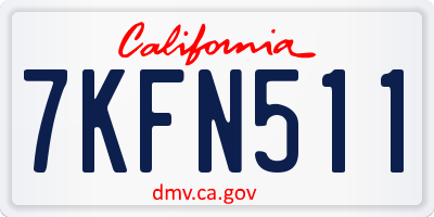 CA license plate 7KFN511