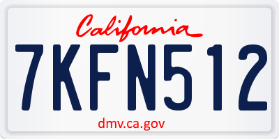 CA license plate 7KFN512