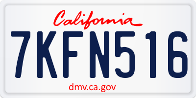 CA license plate 7KFN516