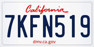 CA license plate 7KFN519