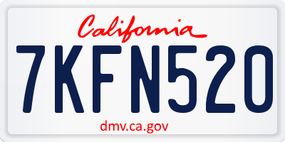 CA license plate 7KFN520