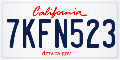 CA license plate 7KFN523