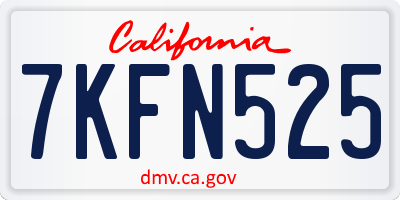 CA license plate 7KFN525