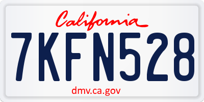 CA license plate 7KFN528