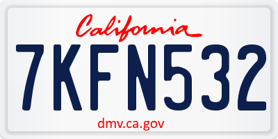 CA license plate 7KFN532